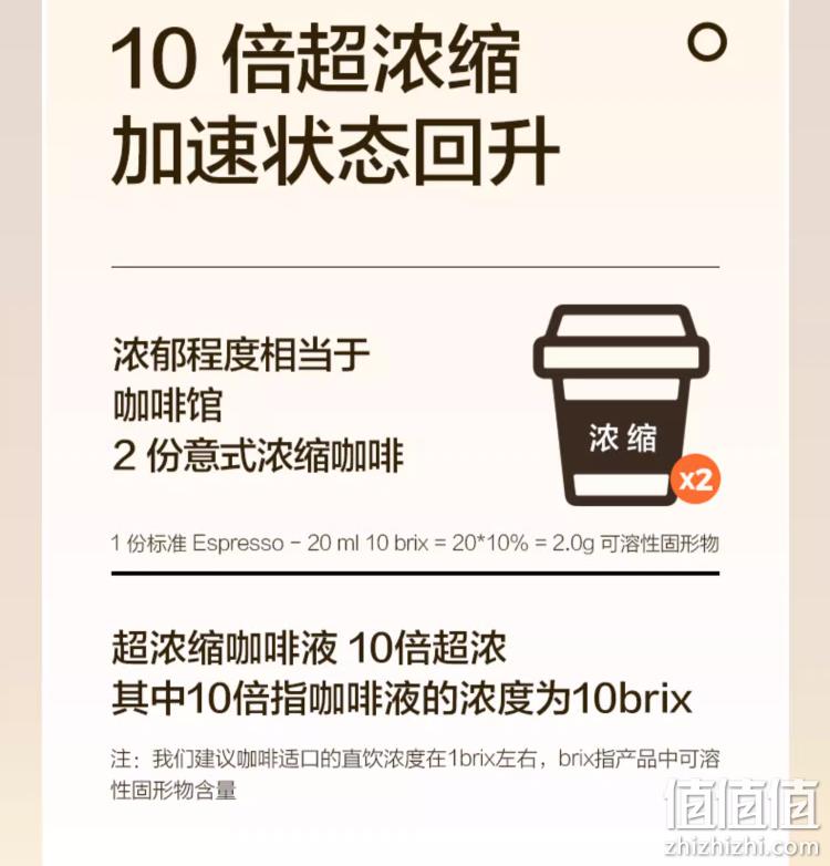 知乎知物 10倍超浓缩黑咖啡液 33mL*20杯*2件 赠耐高温玻璃杯400mL 89元包邮（下单立减） 值值值-买手聚集的地方