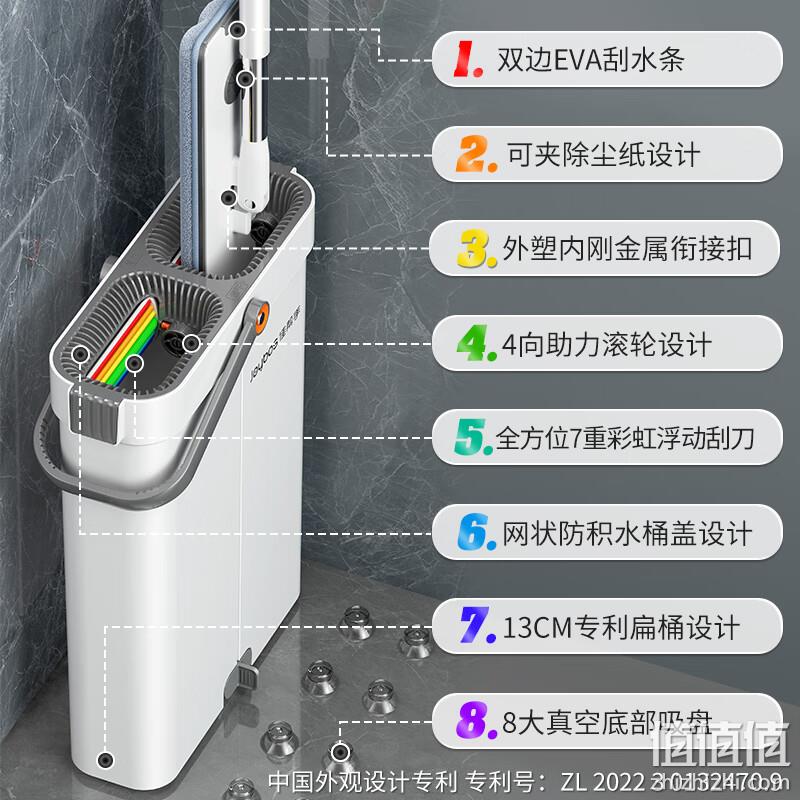 佳帮手 13cm窄缝彩虹刮刮乐免手洗拖把+40cm拖把头 69.9元包邮（双重优惠） 值值值-买手聚集的地方