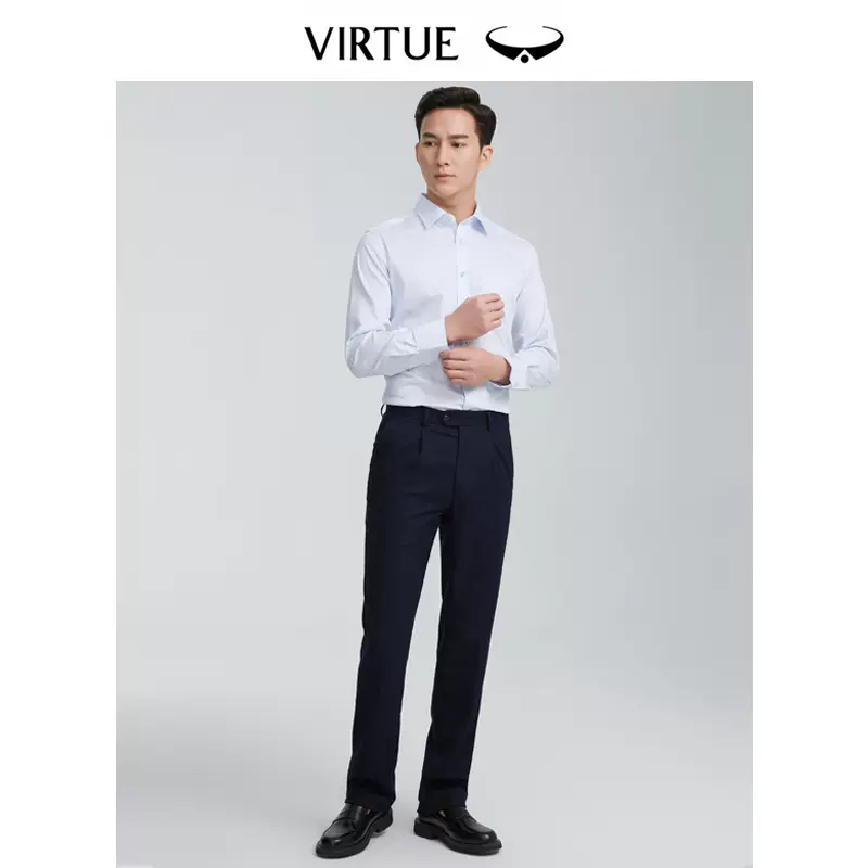 Virtue 富绅 精梳棉竖条纹长袖衬衫 39元包邮（需领券） 值值值-买手聚集的地方