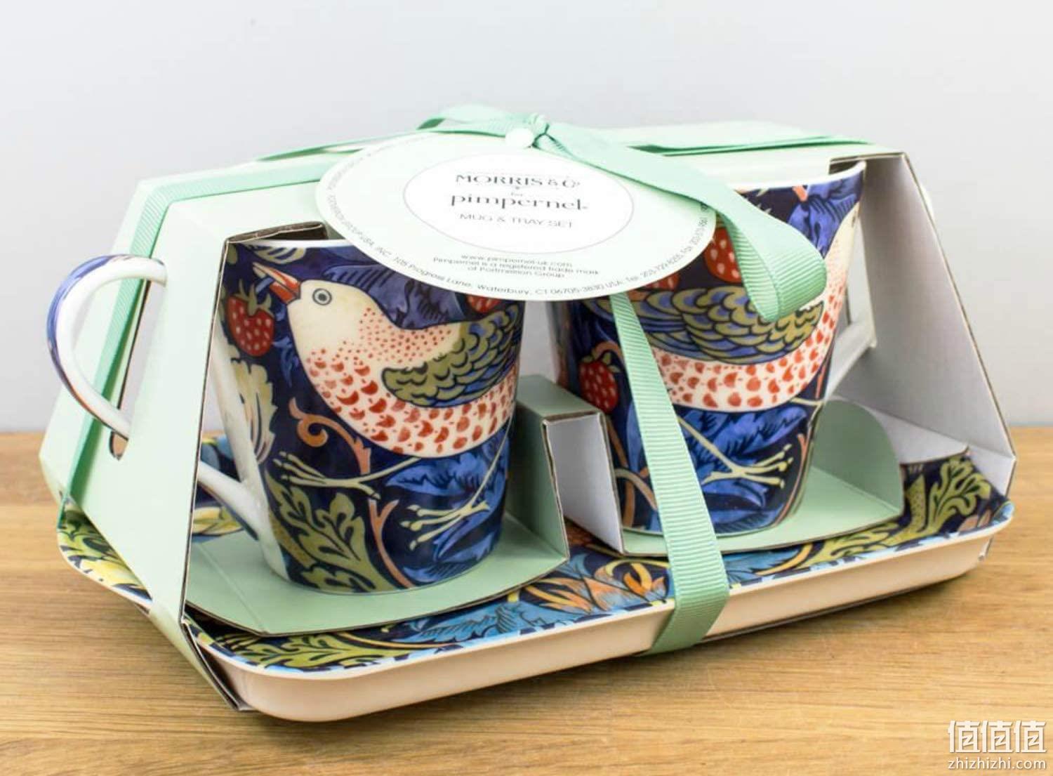 Portmeirion 波特美林 草莓小偷陶瓷马克杯托盘套装3件（180ml*2个+托盘*1个） 史低127元 值值值-买手聚集的地方