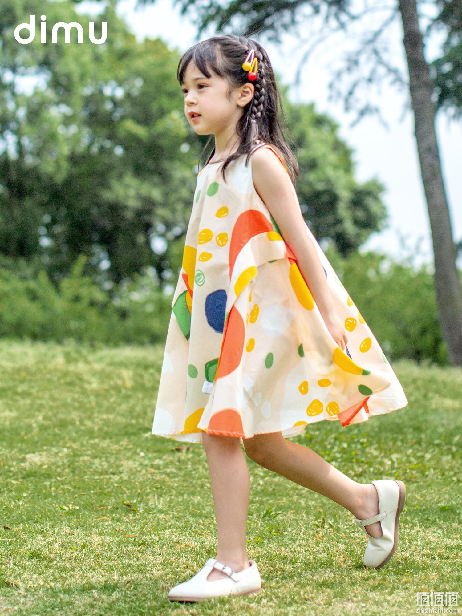 dimu 笛牧 2023年夏新款儿童女童涂鸦印花纯棉连衣裙 2款 69元包邮（需领券） 值值值-买手聚集的地方