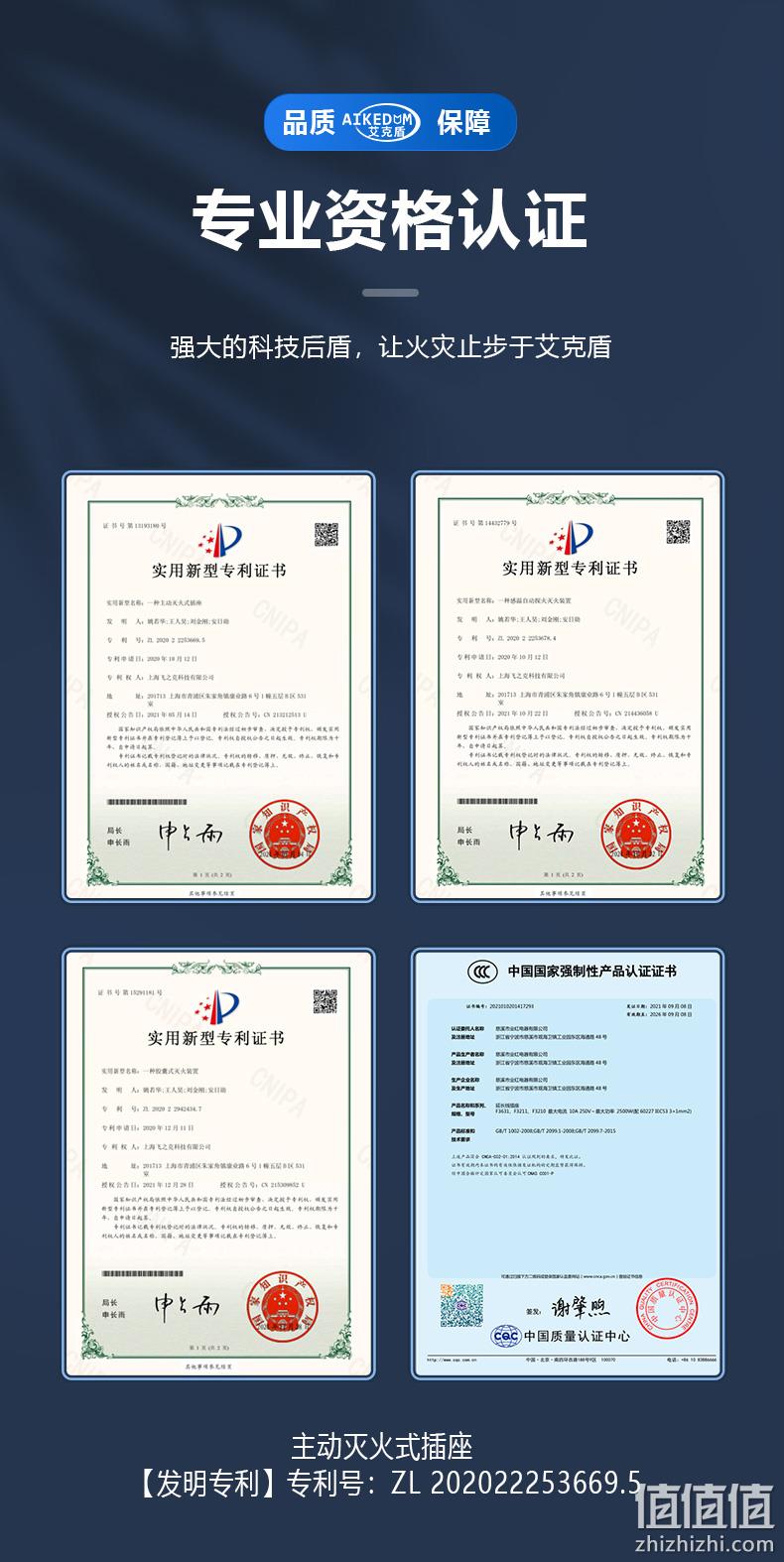 AIKEDUM 艾克盾 智能主动灭火式插座 9插位27孔1.8m 史低19.9元包邮（需领券） 值值值-买手聚集的地方