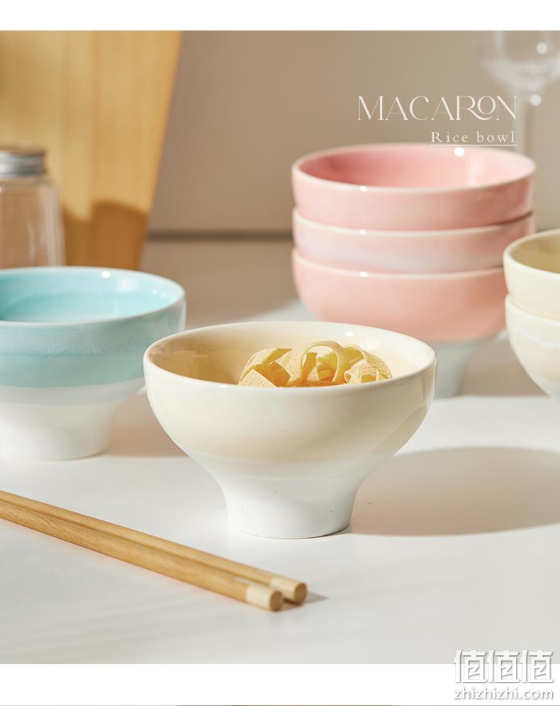 釉下彩，陶典 窑变釉工艺高脚饭碗 4.5英寸*4个 多色 10.9元包邮（拍4件） 值值值-买手聚集的地方