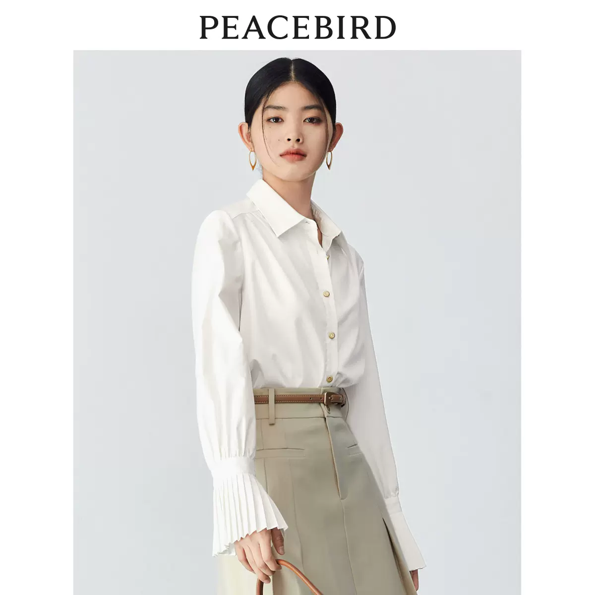 PEACEBIRD 太平鸟 女士长袖翻领衬衫 14款可选 99元起包邮（双重优惠） 值值值-买手聚集的地方