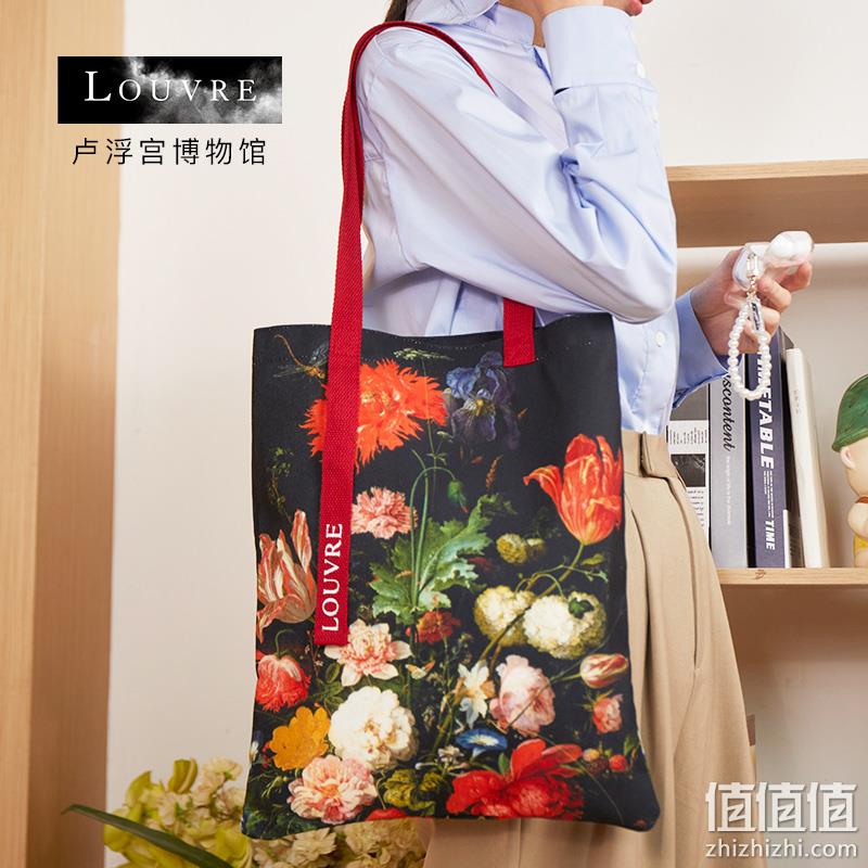 LOUVRE  卢浮宫博物馆  中号花卉帆布袋 27.1元包邮（双重优惠） 值值值-买手聚集的地方