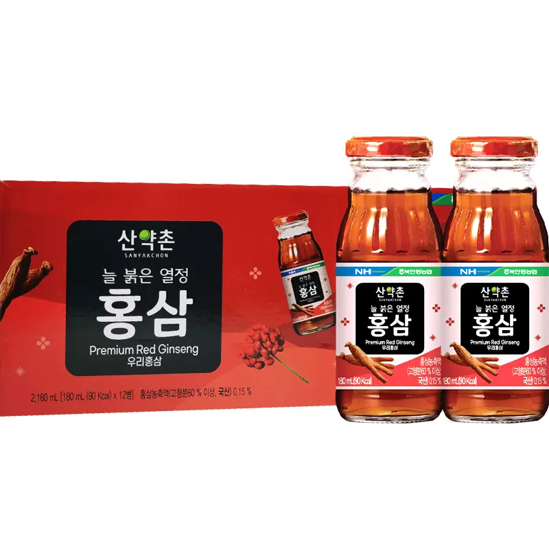 韩国农协 原装进口红参液饮品180ml*12瓶新低43元包邮(需领券) 白菜! 值值值-买手聚集的地方