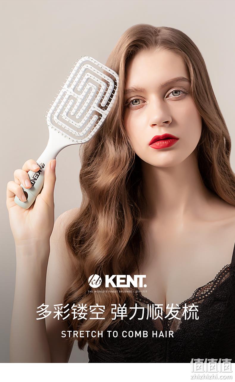 英国王室御用品牌，KENT 肯特 气垫弹力梳按摩梳 59元包邮（需领券） 值值值-买手聚集的地方