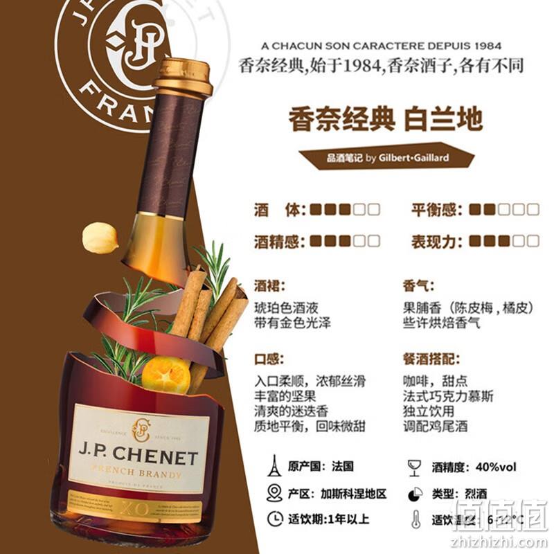 J.P.CHENET 香奈 法国进口 经典白兰地 700ml*2支装 120元包邮（需领券） 值值值-买手聚集的地方