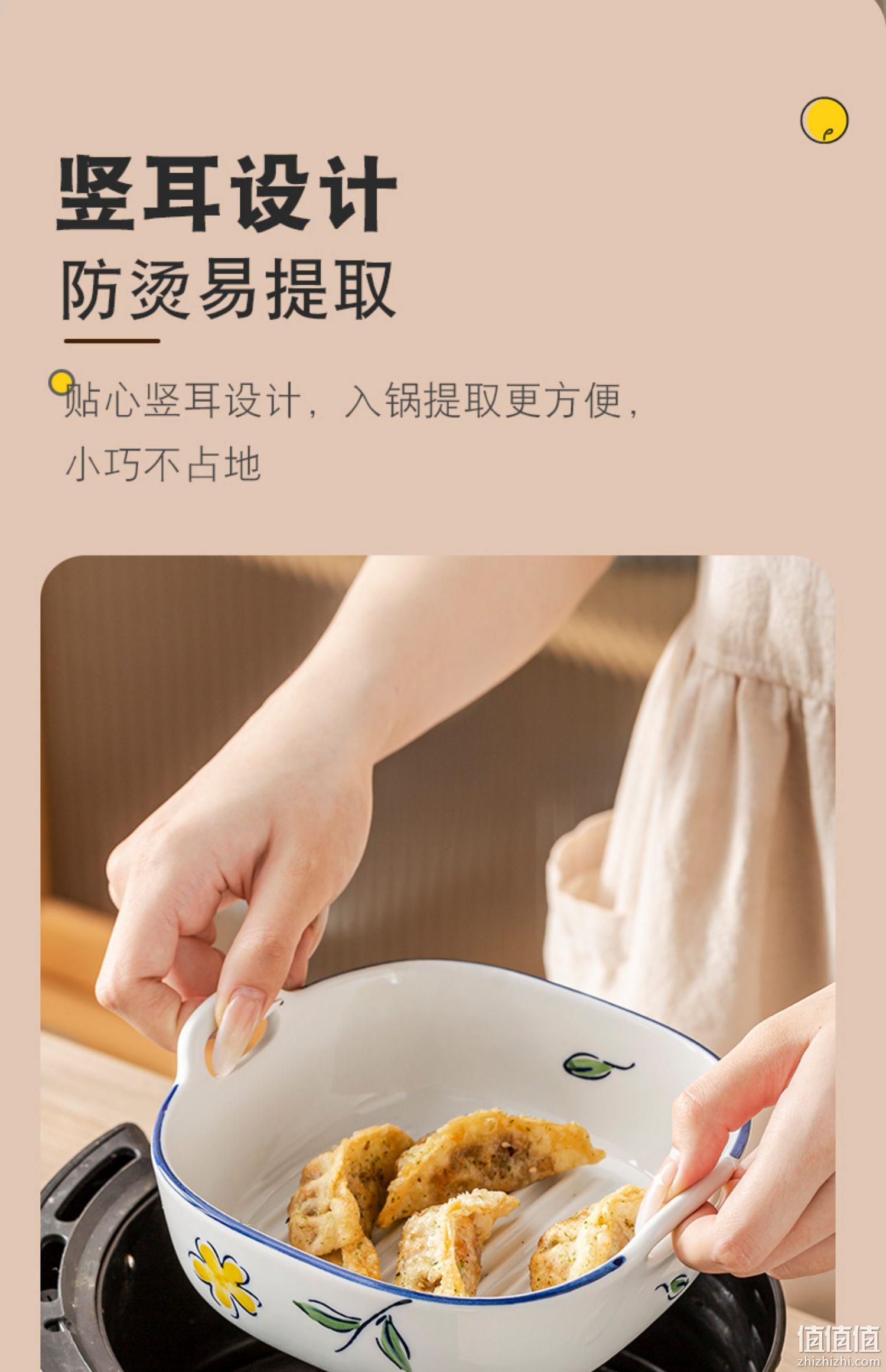 釉下彩，宋青窑 烘焙烤盘陶瓷双耳盘*2只 史低24.8元包邮（拍2件） 值值值-买手聚集的地方