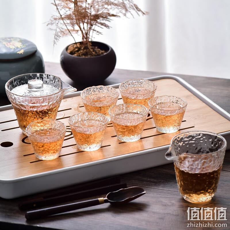 法蘭晶 透明冰纹玻璃茶杯8件套 19.9元包邮（需用券） 值值值-买手聚集的地方