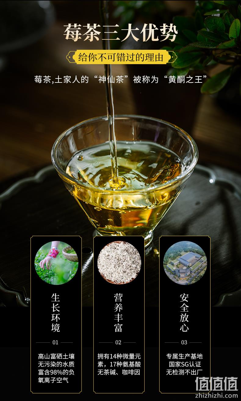 莓茶国标制定者，天门郡 张家界正宗芽尖莓茶 58g 赠莓茶植物饮料 史低48元包邮（需领券） 值值值-买手聚集的地方