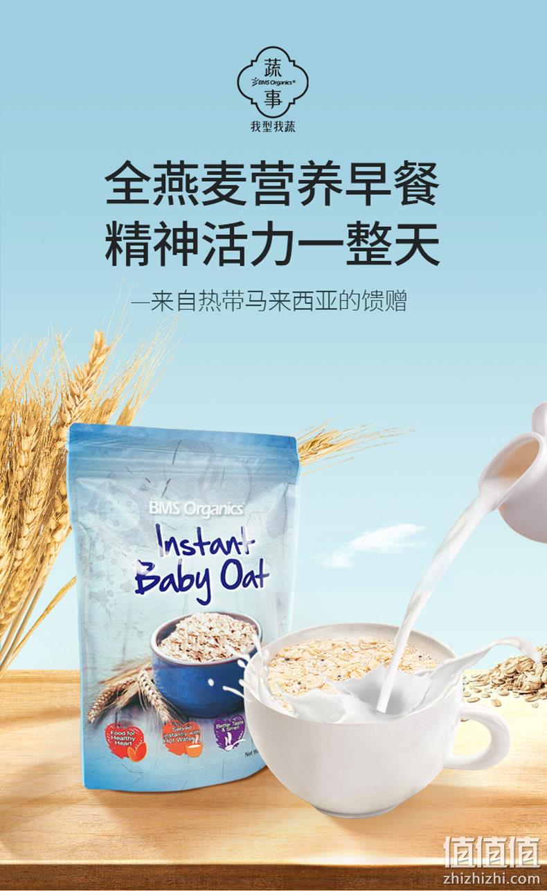 马来西亚进口，BMS Organics 蔬事 0糖低脂燕麦片500g*2件 29.07元包邮（14.5元/件） 值值值-买手聚集的地方