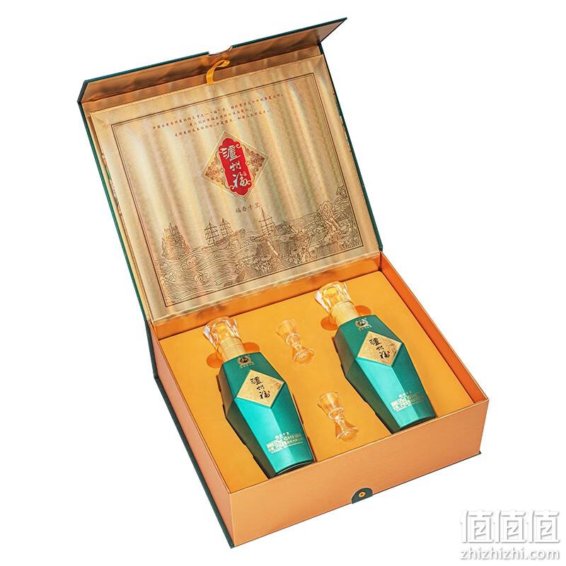 Plus会员，泸州老窖 泸州福 福香千里 52度浓香型白酒500mL*2瓶礼盒装（含酒杯2个） 送礼袋 108元包邮（双重优惠） 值值值-买手聚集的地方