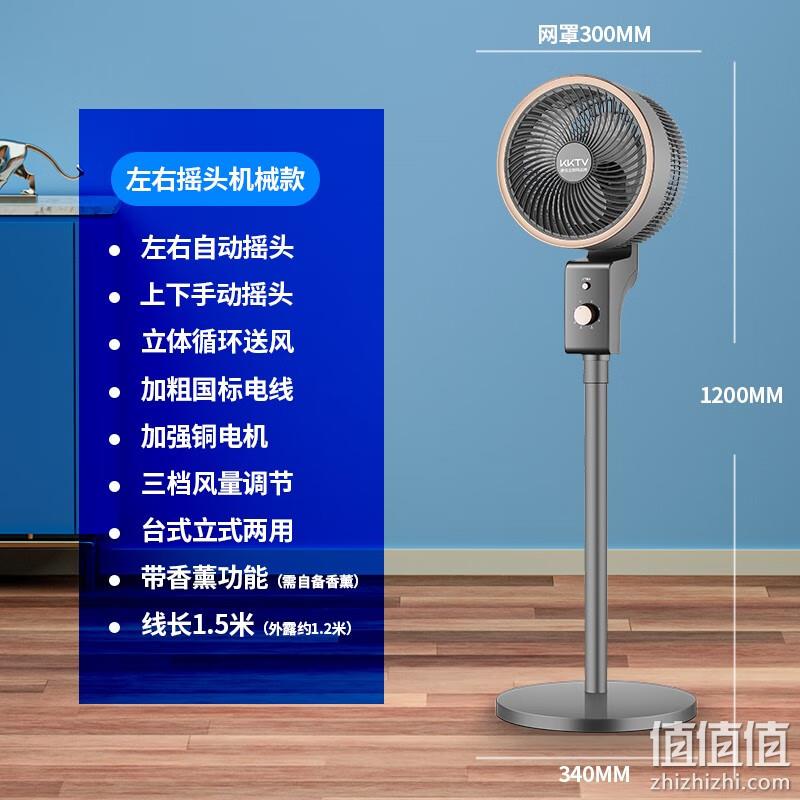 Plus会员，康佳互联网品牌 KKTV 818 空气循环落地电风扇 新低54元包邮（需领券） 值值值-买手聚集的地方