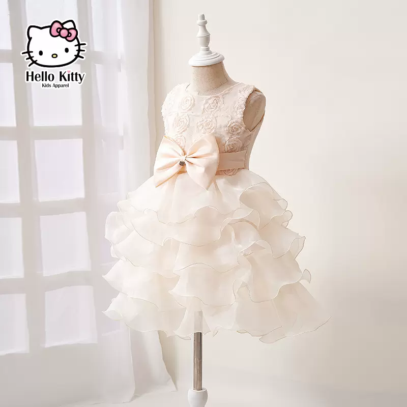 清仓低价，Hello Kitty 夏季女童玫瑰蝴蝶结公裙礼服裙（110~160码） 3款 89元包邮（需领券） 值值值-买手聚集的地方