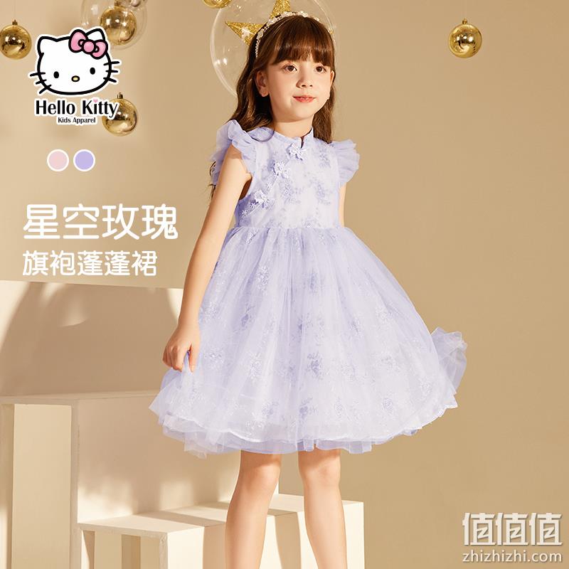 清仓低价，Hello Kitty 夏季女童玫瑰蝴蝶结公裙礼服裙（110~160码） 3款 89元包邮（需领券） 值值值-买手聚集的地方