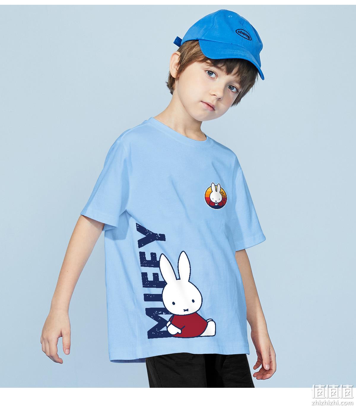 Miffy 米菲 儿童纯棉短袖卡通印花T恤 *3件（110-160cm） 多花色 49.9元包邮（16.6元/件） 值值值-买手聚集的地方