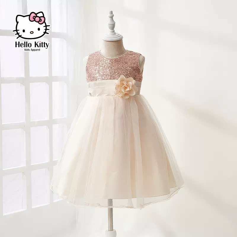 清仓低价，Hello Kitty 夏季女童玫瑰蝴蝶结公裙礼服裙（110~160码） 3款 89元包邮（需领券） 值值值-买手聚集的地方