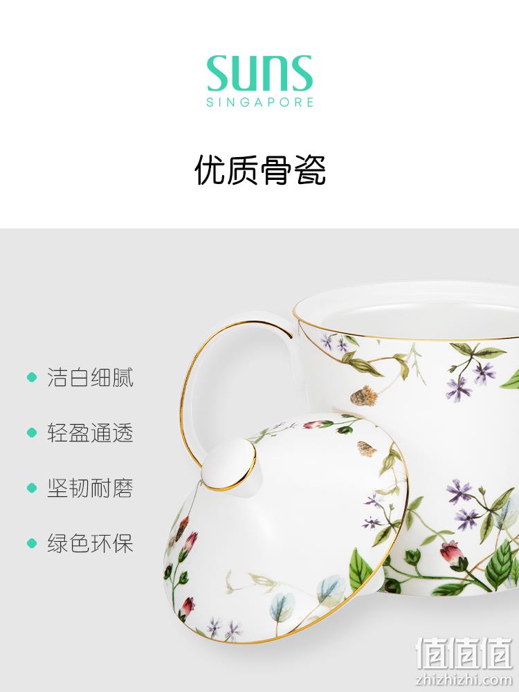 新加坡轻奢品牌，Suns 时分 Garden Paradise花圃旋律系列 骨瓷咖啡杯碟2件套 199元包邮（需领券） 值值值-买手聚集的地方