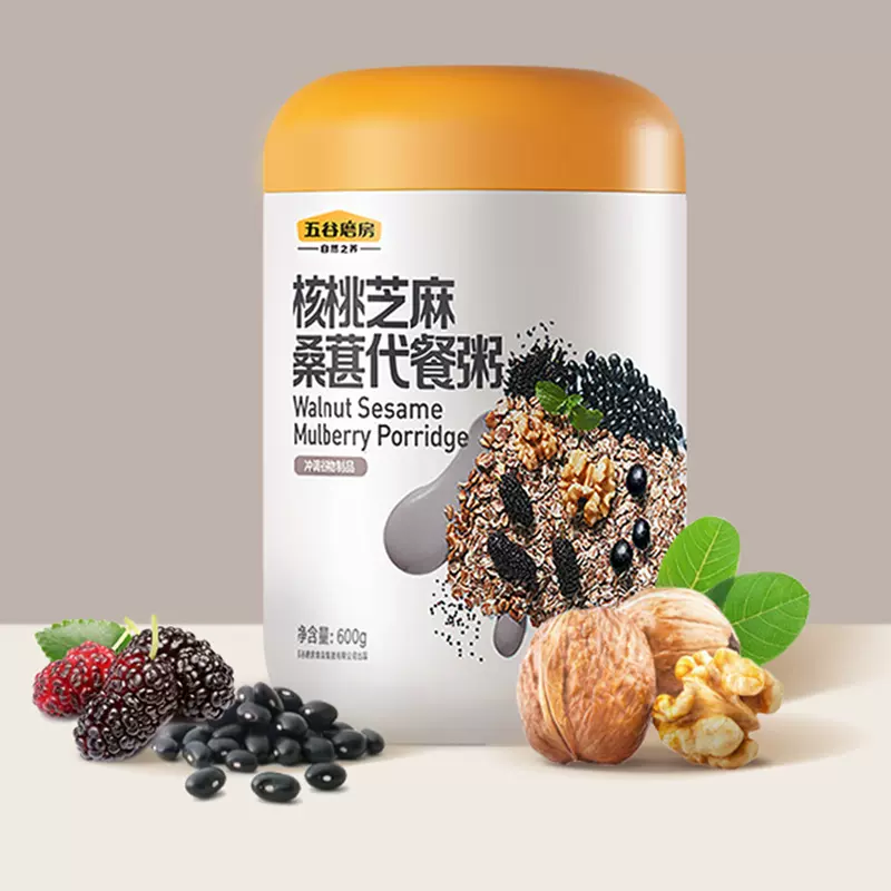 五谷磨房 核桃芝麻桑葚代餐粥 600g 39.9元包邮（需领券） 值值值-买手聚集的地方