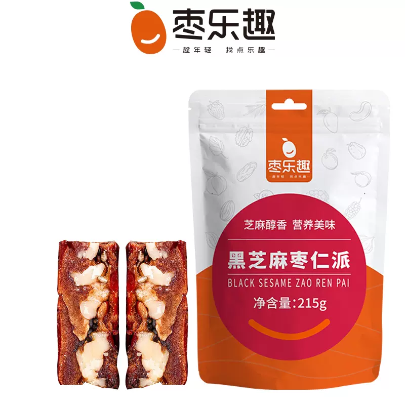 枣乐趣 黑芝麻枣仁派 215g*2袋 新低14.9元包邮（需领券） 值值值-买手聚集的地方