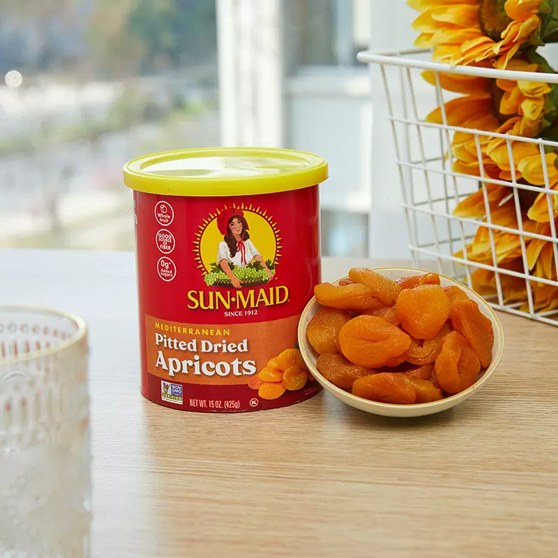 米国百年品牌，SUNMAID 阳光少女 土耳其去核杏干 425g*2罐 新低59元包邮包税（29.5元/罐） 值值值-买手聚集的地方