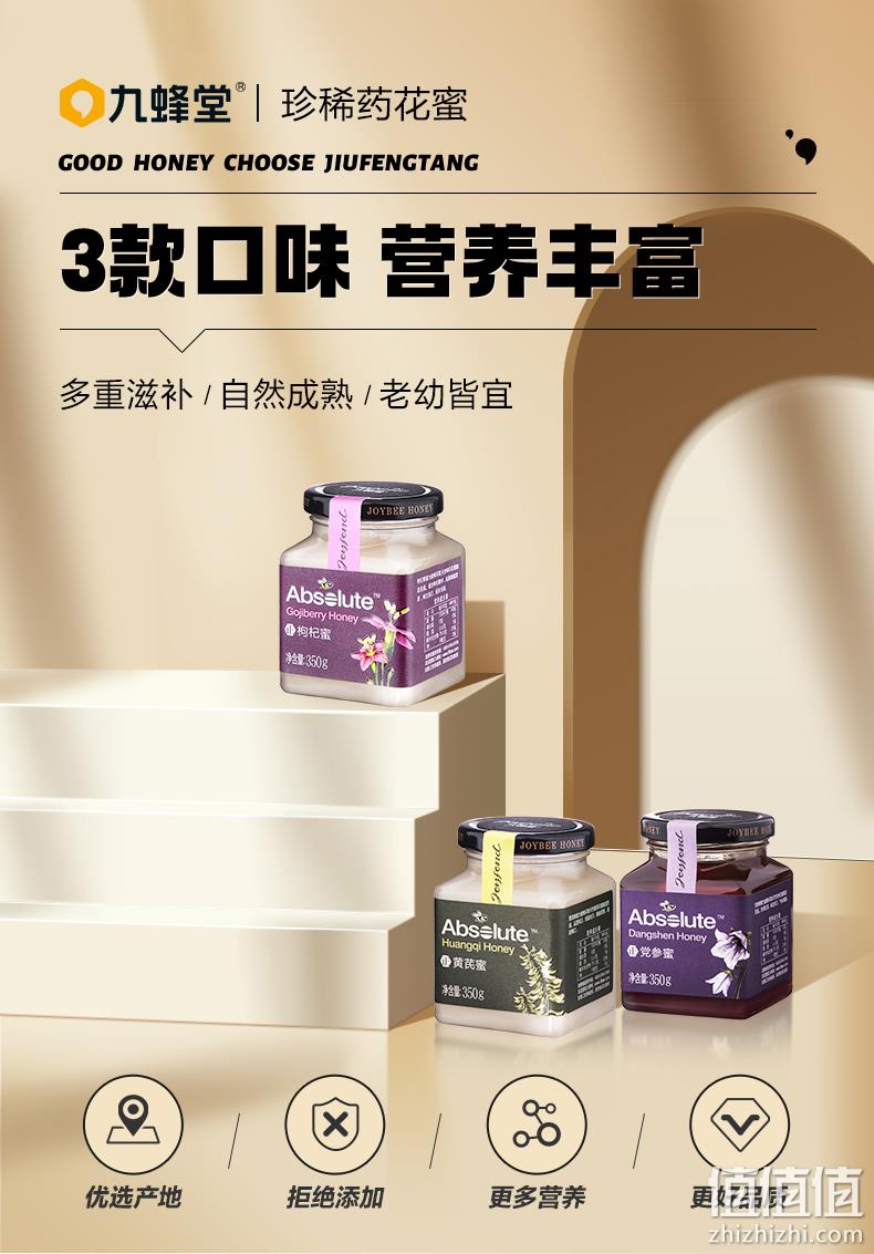 九蜂堂 党参/枸杞/黄芪蜂蜜 350g 28元包邮（需领券） 值值值-买手聚集的地方
