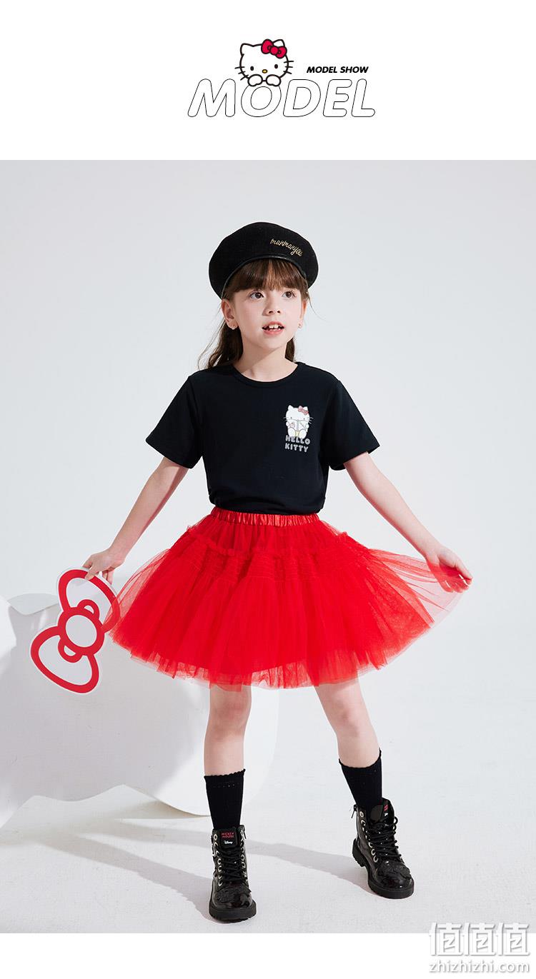 史低！HELLO KITTY 凯蒂猫 2023夏季新款男女童短袖T恤（110~160码） 任选3件新低59元包邮，折合19.66元/件 值值值-买手聚集的地方