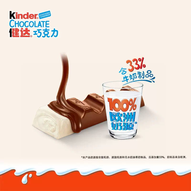 Kinder 健达 夹心牛奶巧克力 12.5g*4条/盒*12盒 67.6元包邮（双重优惠） 值值值-买手聚集的地方