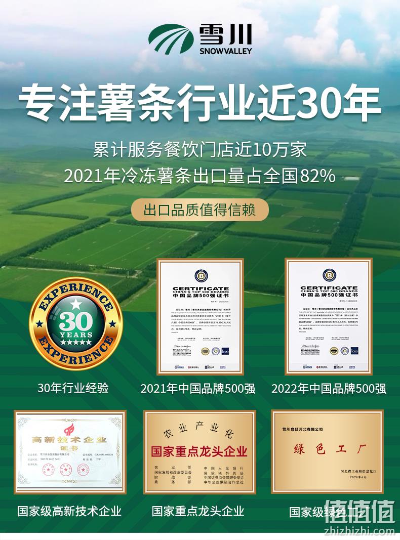 北京冬奥会供应商，雪川 薯脆时光冷冻薯条 1kg*2件 38.9元包邮（需领券） 值值值-买手聚集的地方