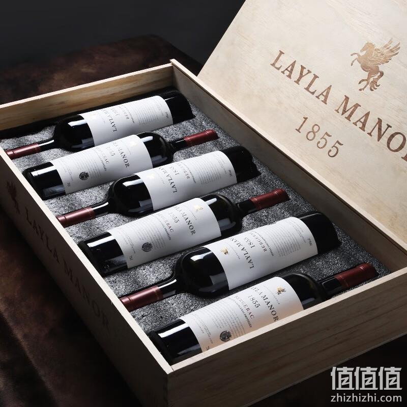 法国原瓶进口，Layla Manor 蕾拉 AOP级 14度干红葡萄酒750mL*6支木箱礼盒装 268元包邮（双重优惠） 值值值-买手聚集的地方