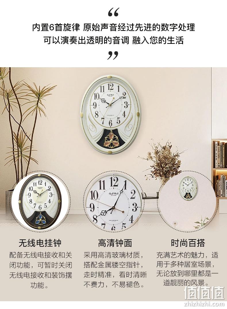 Rhythm 日本丽声 音乐报时电波挂钟 4MN554RH10 395.92元 值值值-买手聚集的地方