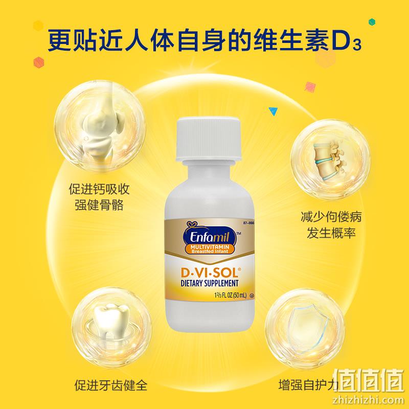 低过海淘，Mead Johnson 美赞臣 Enfamil 铂睿 D-Vi-Sol 婴儿维生素D补充滴剂50mL 新低44元包邮包税（双重优惠） 值值值-买手聚集的地方