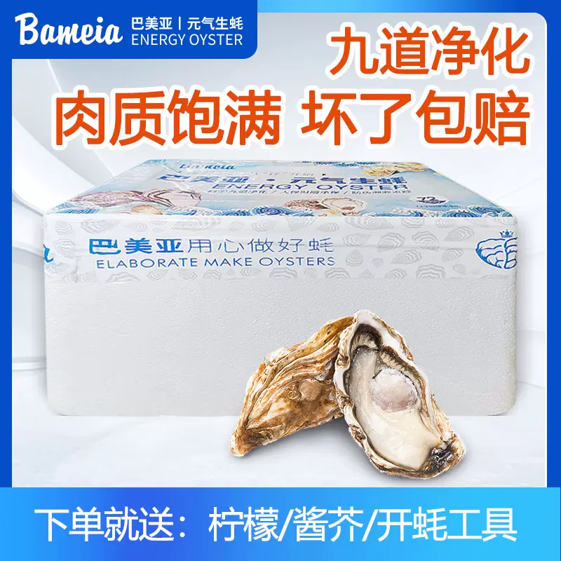 巴美亚 刺身生蚝 L(70g(含)-90g(不含)) 礼盒装 12粒+赠3粒 68元顺丰冷链包邮(需领券) 值值值-买手聚集的地方