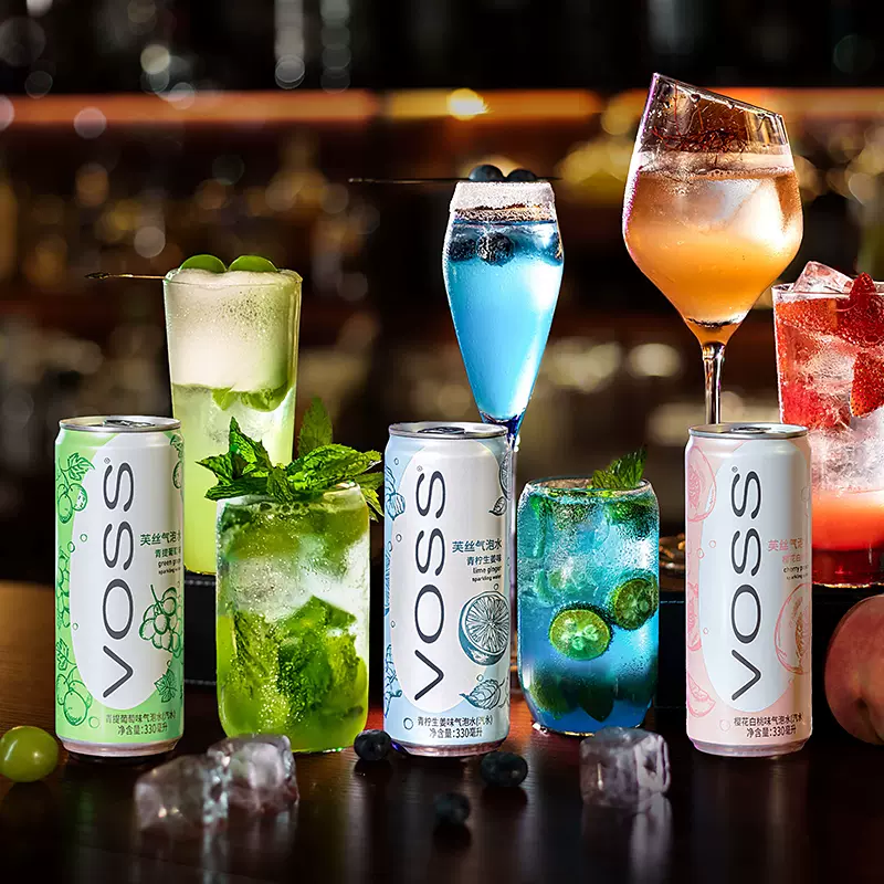 VOSS 芙丝 0糖0卡0碳水气泡水饮料 330ml*12罐*3件 新低138元包邮（46元/件、3.8元/罐） 值值值-买手聚集的地方