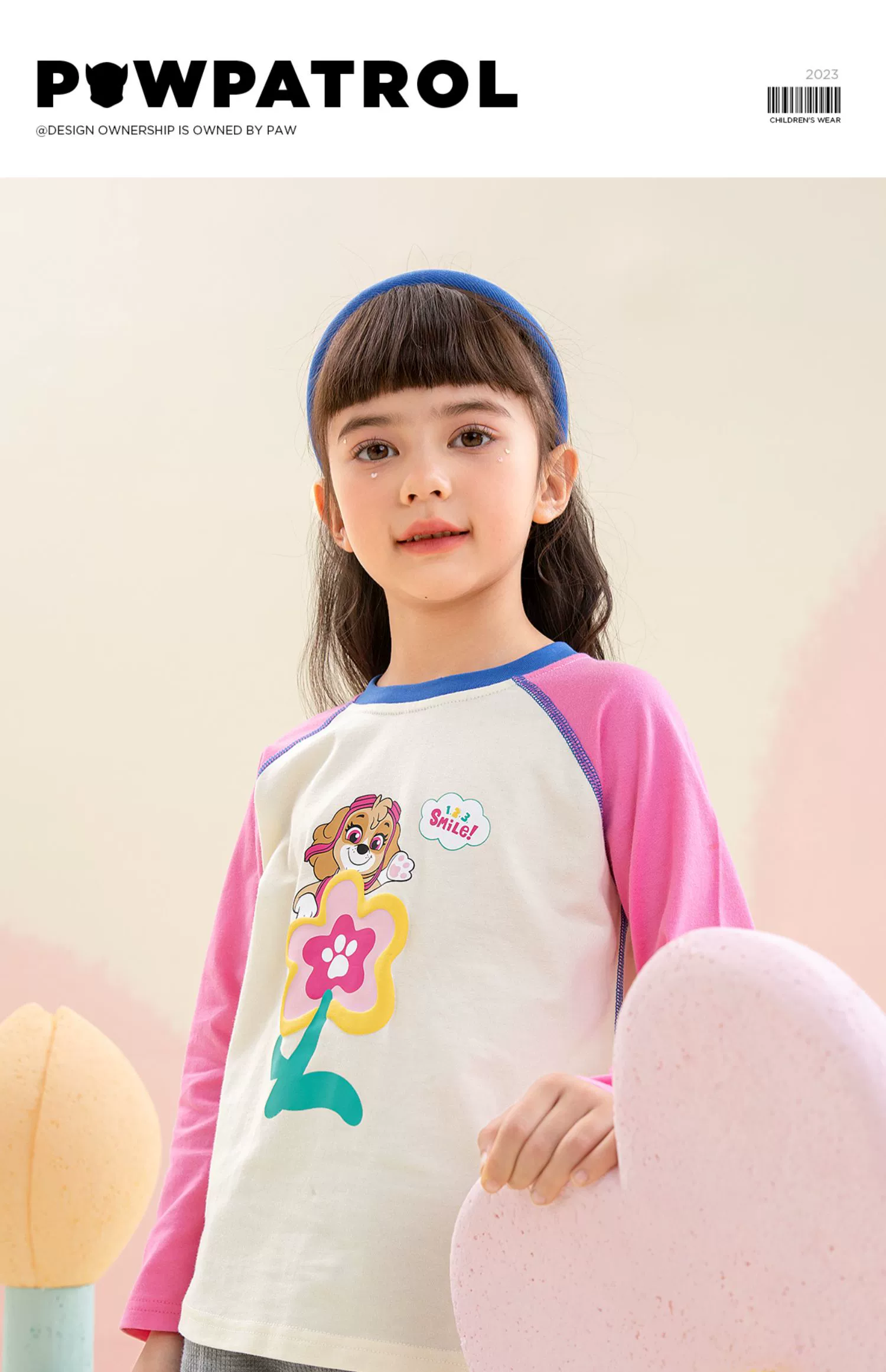 Paw Patrol 汪汪队立大功 23新款女童纯棉撞色插肩长袖T恤 2款6色 39.9元包邮（需领券） 值值值-买手聚集的地方