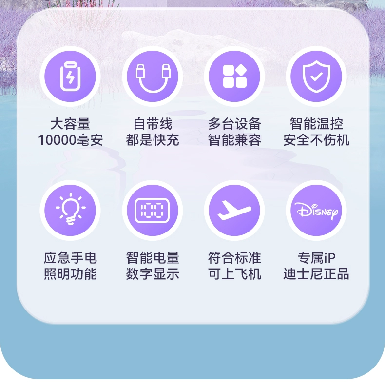 Disney迪士尼官方授权  三合一便携式充电宝 10000mAh 多色 59.9元包邮（需领券） 值值值-买手聚集的地方