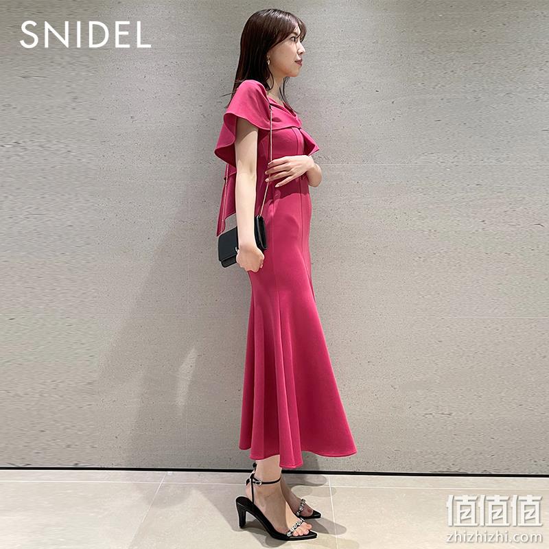SNIDEL 2023夏新品荷叶边披肩露背系带连衣裙SWCO232038 426.72元 值值值-买手聚集的地方