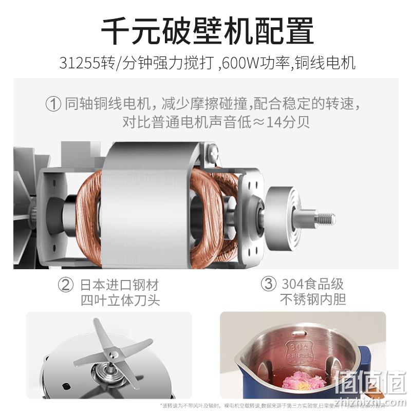 西屋 WFB-A39 小型多功能加热破壁机600ml 2色 179元包邮（需领券） 值值值-买手聚集的地方