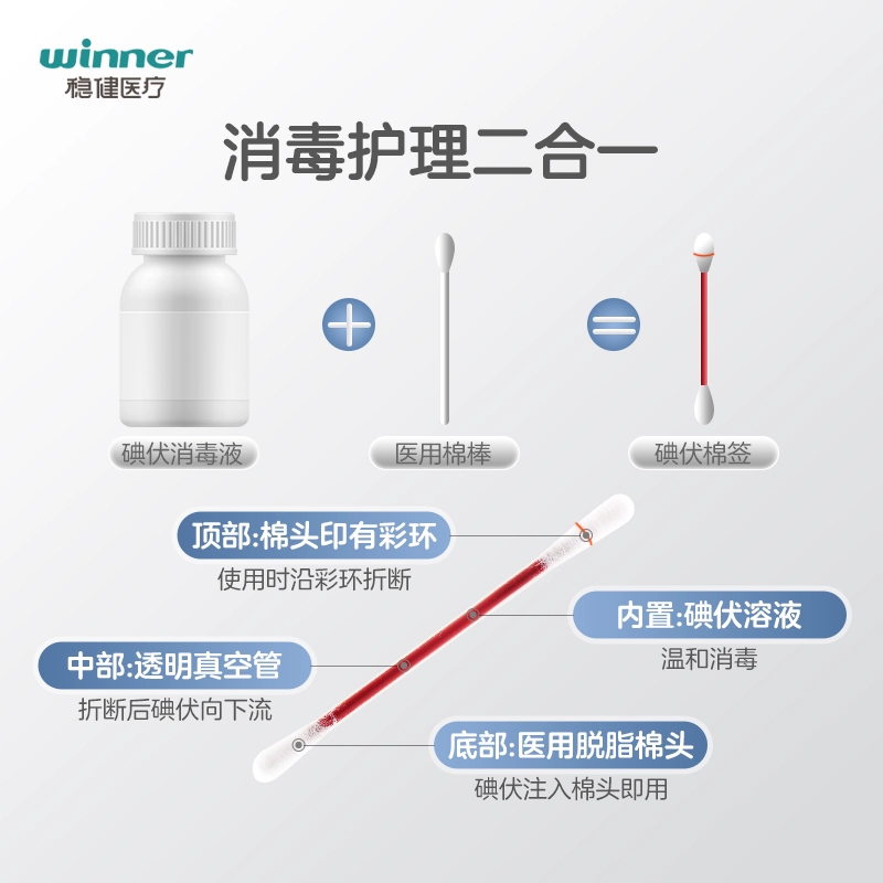 Winner 稳健 碘伏一次性无菌脱脂棉签 50支*3盒 16.74元包邮（拍3件） 值值值-买手聚集的地方