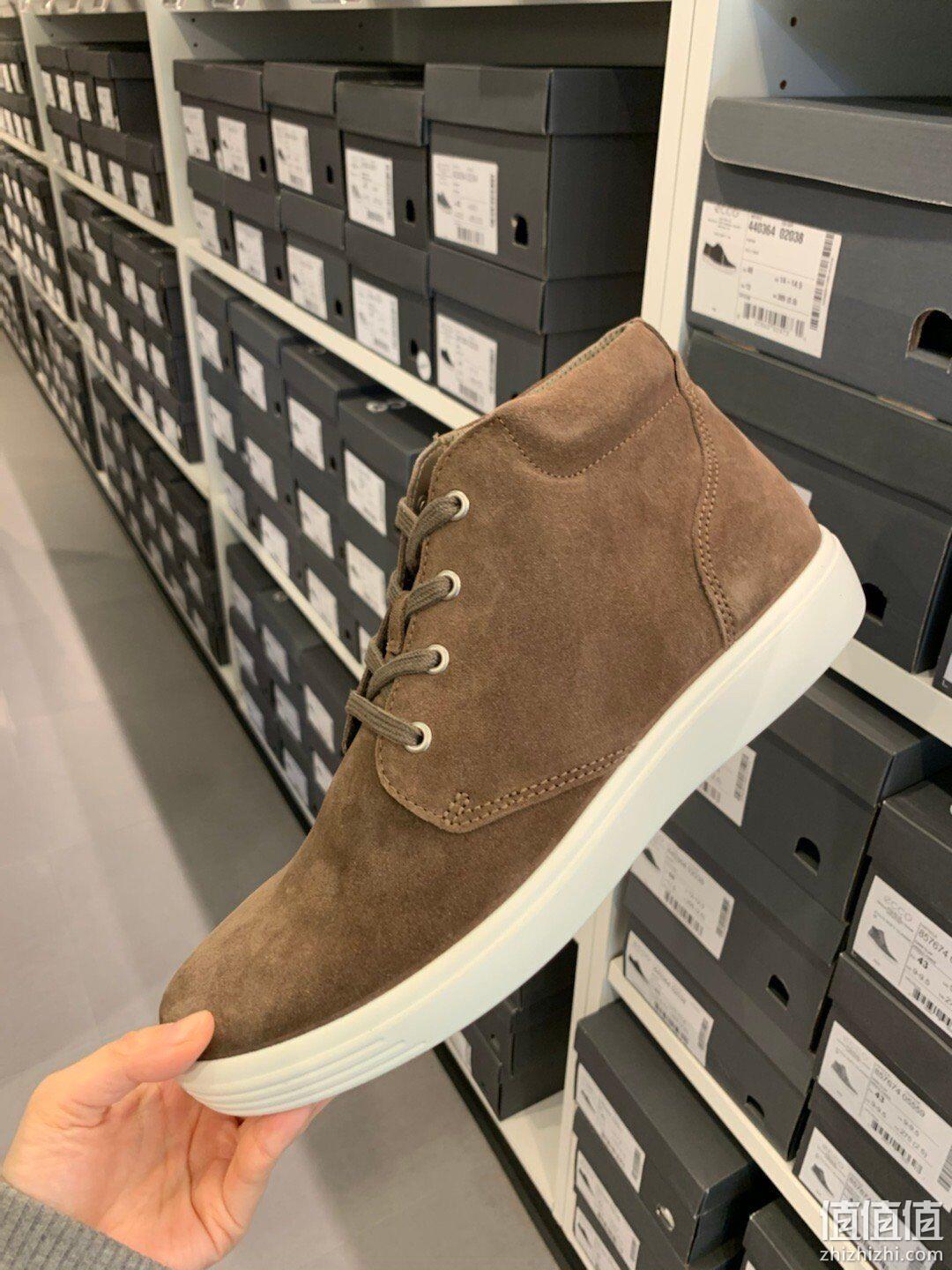 限US10-10.5码，ECCO 爱步 柔酷系列 男式经典高帮运动鞋 525元 值值值-买手聚集的地方