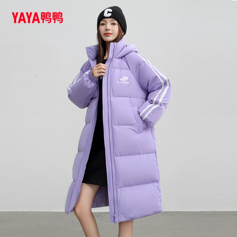 鸭鸭 2023秋冬新款女式长款韩版加厚保暖连帽羽绒服 4色 269元包邮（双重优惠） 值值值-买手聚集的地方