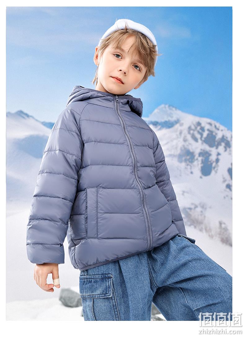 反季低价，冰洁 秋冬儿童轻薄款连帽羽绒服（90~170cm）多色 69元包邮（需领券） 值值值-买手聚集的地方