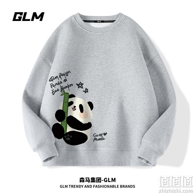 森马旗下轻商务潮牌，GLM 秋季ins国潮熊猫圆领卫衣 多色 29.9元包邮（需领券） 值值值-买手聚集的地方