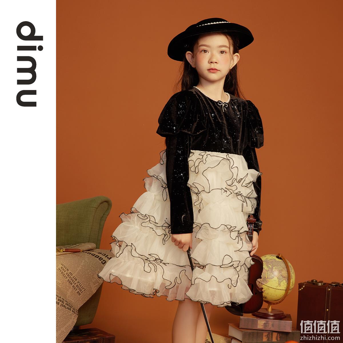 dimu 笛牧 2023秋冬新款丝绒儿童蓬蓬裙 （100~160码） 138元包邮（需领券） 值值值-买手聚集的地方