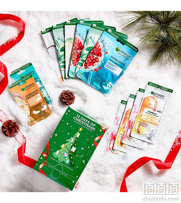 Garnier 卡尼尔 保湿亮白滋养面膜+眼膜圣诞日历组合 12片 新低99.2元（可3件92折） 值值值-买手聚集的地方