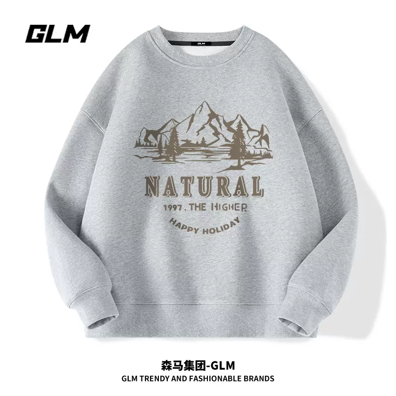 森马旗下轻商务潮牌，GLM 2023新款男士圆领美式重磅宽松卫衣 多色 29.9元包邮（需用券） 值值值-买手聚集的地方