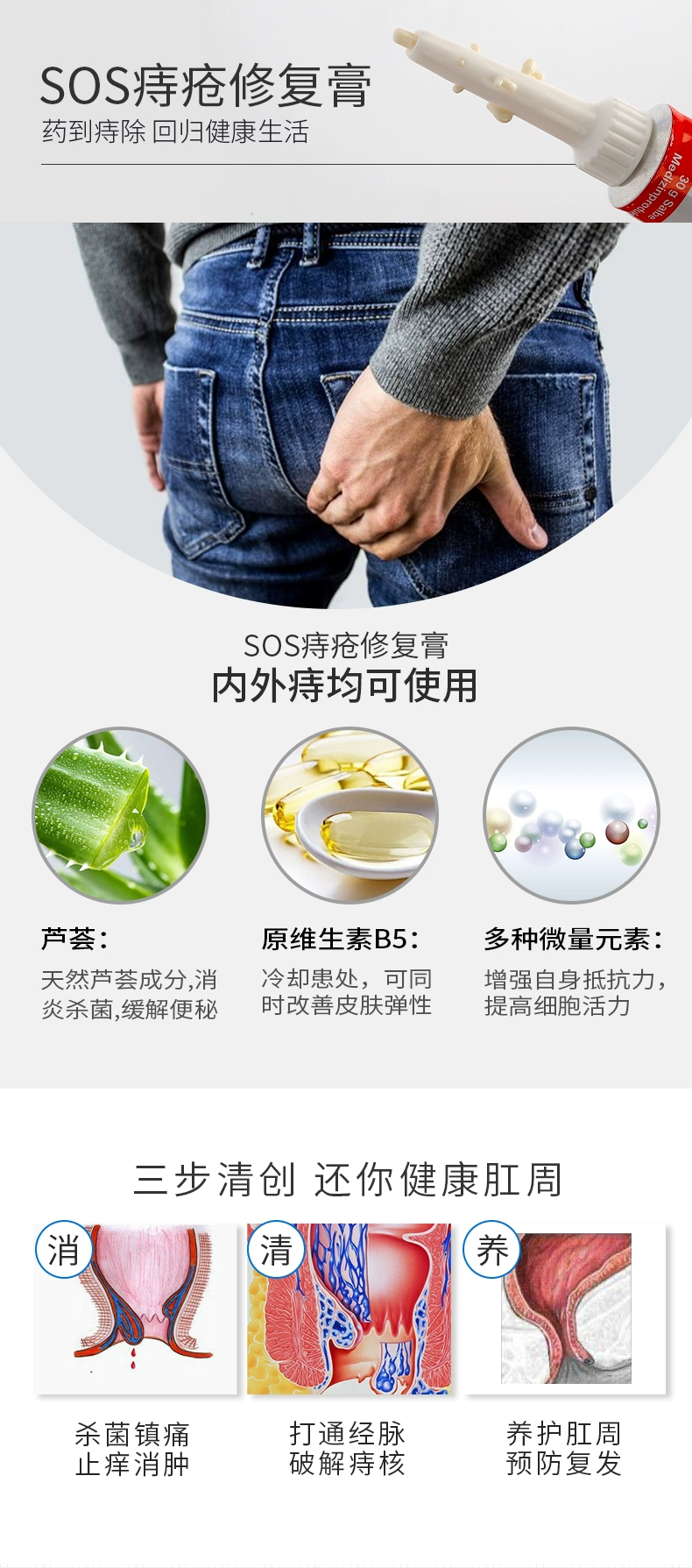 德国进口，SOS 特效止痒痔疮膏 30g 59元包邮包税（需领券） 值值值-买手聚集的地方