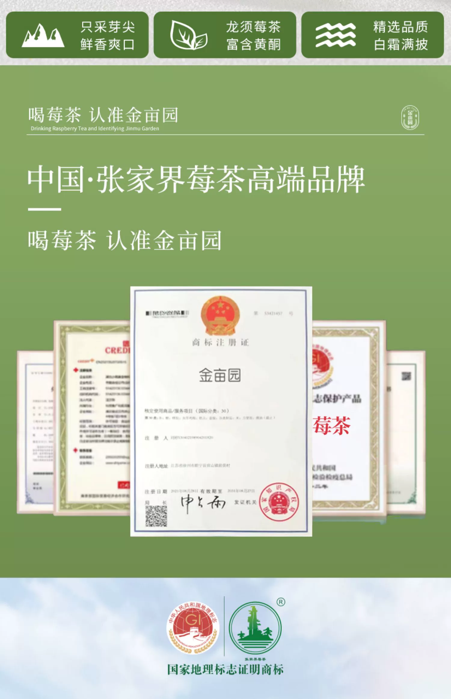 国家地理标志证明，金亩园 张家界特级莓茶 60g*2罐 赠礼品袋 新低88元包邮（需领券） 值值值-买手聚集的地方