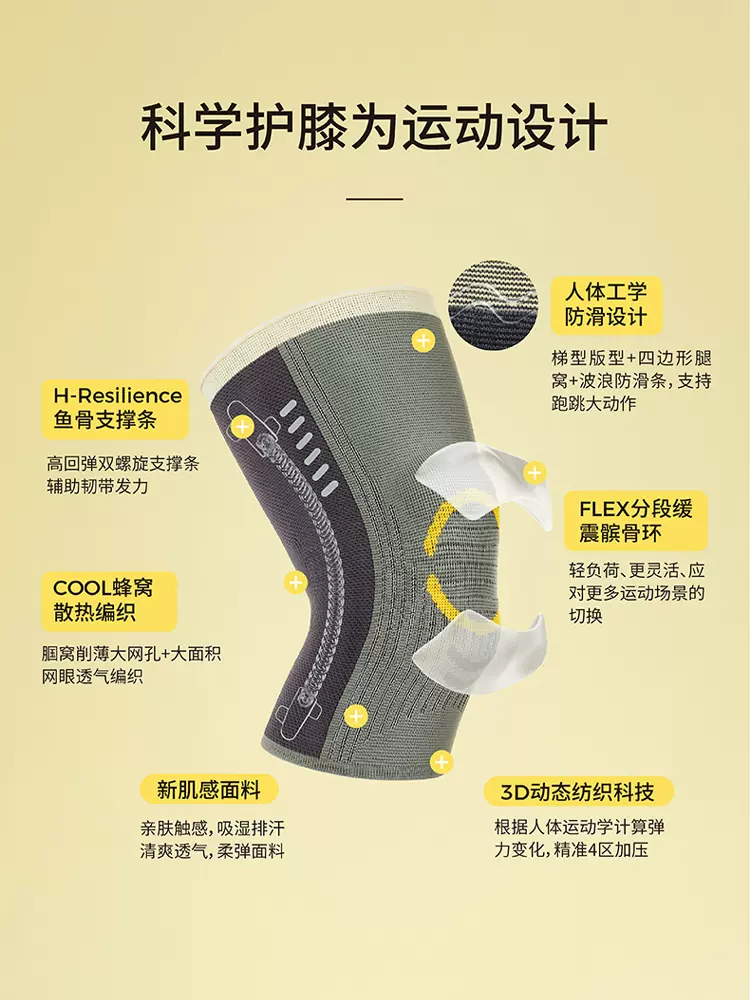 允宝 运动专业肌能护膝 一双装 89元包邮（需领券） 值值值-买手聚集的地方